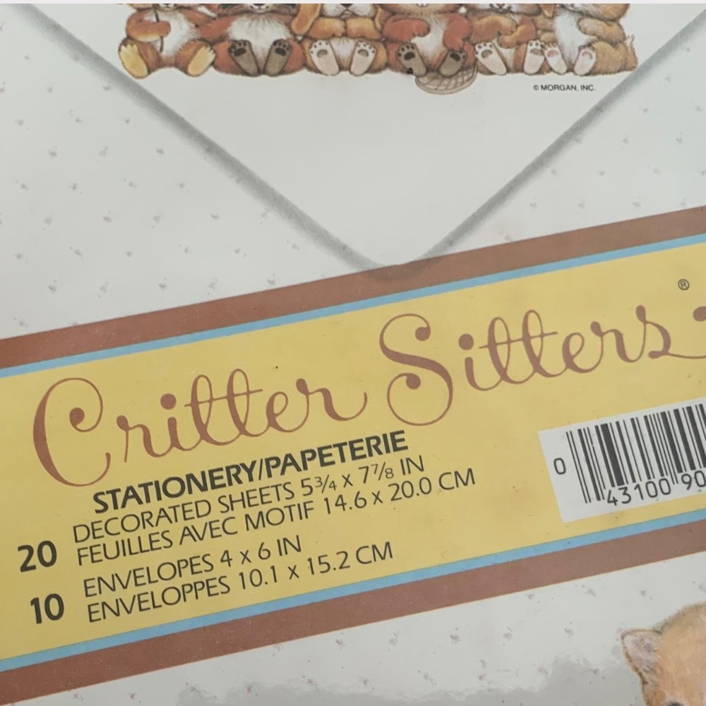 Vintage 80s Critter Sitters Kitten Stationery Set - Picture 5 of 7
